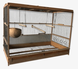 Wooden Bird Cage, Old And Glass   Src Https - Cage En Bois Oiseau, HD Png Download, Transparent PNG